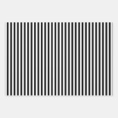 白黒サイズの違う縦ストライプ長 ラッピングペーパーシート (正面3)