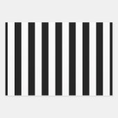 白黒サイズの違う縦ストライプ長 ラッピングペーパーシート (正面)