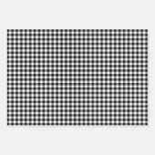 白黒サイズ違うギンガムチェック ラッピングペーパーシート (正面3)