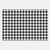 白黒サイズ違うギンガムチェック ラッピングペーパーシート (正面2)