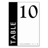 白黒サイドのウェディングストライプレセプション テーブルナンバー (正面)