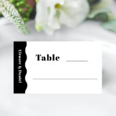 白黒サイドウェーブフォト結婚のテーブル番号 プレイスカード