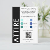 白黒サイドストライプのQRコード結婚の服装 エンクロージャーカード (スタンド正面)