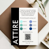 白黒サイドストライプのQRコード結婚の服装 エンクロージャーカード