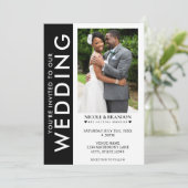 白黒サイドストライプフォト結婚ズ 招待状 (スタンド正面)