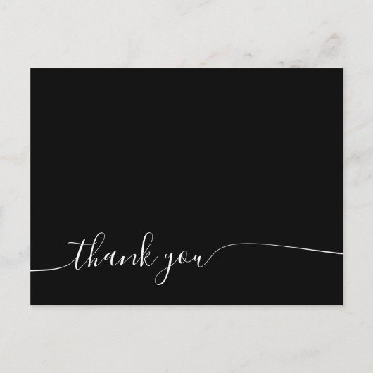 白黒サインエレガントスタイルありがとう ポストカード (正面)