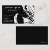 白黒サクソフォーンのプロフィールの名刺 名刺 (正面/裏面)