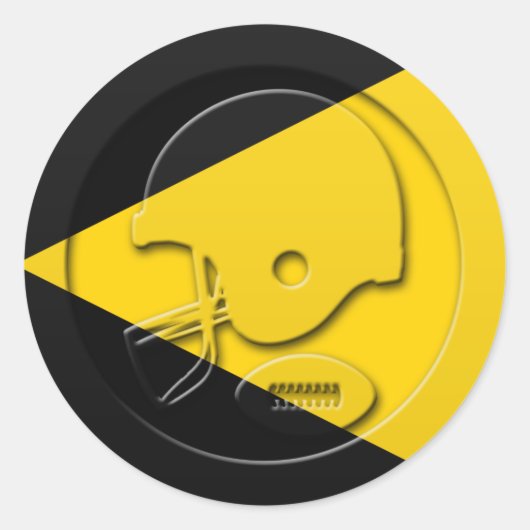 白黒サッカーのヘルメットとボール ラウンドシール (正面)