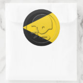 白黒サッカーのヘルメットとボール ラウンドシール (バッグ)