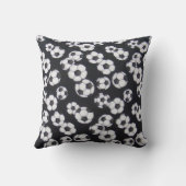 白黒サッカーの枕球 クッション (裏面)