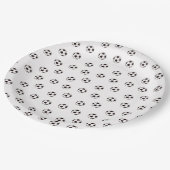 白黒サッカーをテーマにしたパーティー紙プレート ペーパープレート (アングル)