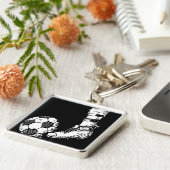 白黒サッカーキッカー キーホルダー (側面)