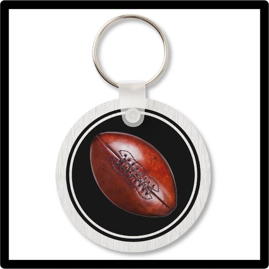 白黒サッカーキーホルダーパーソナライズされた、 キーホルダー