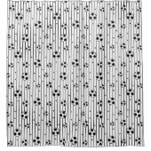 白黒サッカーサッカーストライプのスポーティ少年 シャワーカーテン (正面)