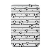 白黒サッカーサッカーストライプのスポーティ少年 バスマット (正面縦)