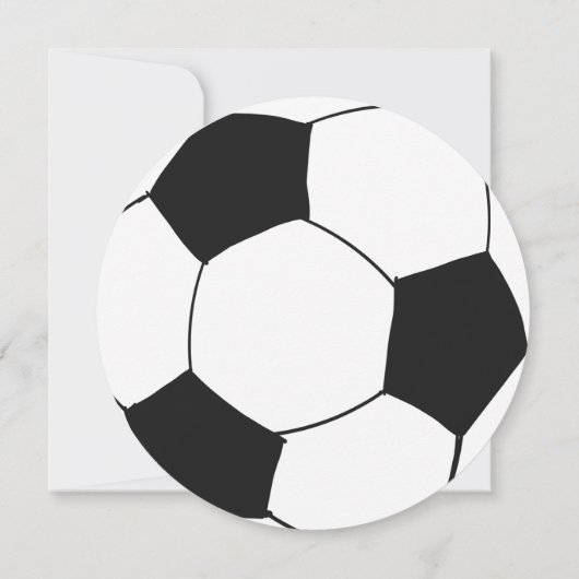 白黒サッカーサッカースポーツをテーマにした誕生日 招待状 (裏面)