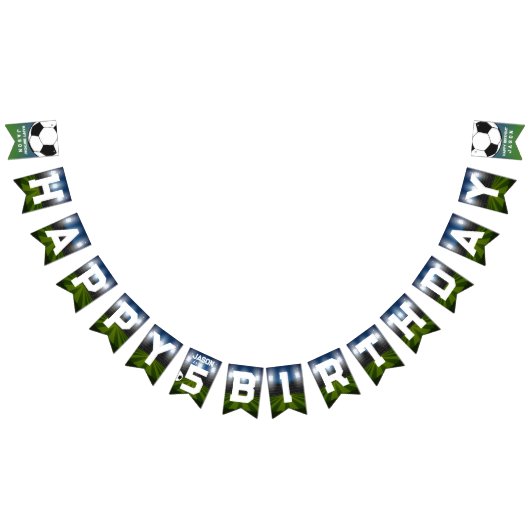 白黒サッカーサッカースポーツ誕生日パーティー バンティングフラッグ (全)