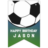 白黒サッカーサッカースポーツ誕生日パーティー バンティングフラッグ (第1の旗)