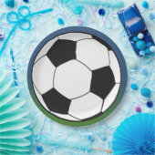 白黒サッカーサッカースポーツ誕生日パーティー ペーパープレート (パーティー)