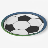 白黒サッカーサッカースポーツ誕生日パーティー ペーパープレート (アングル)