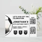 白黒サッカーサッカーテーマ招待状 招待状 (スタンド正面)