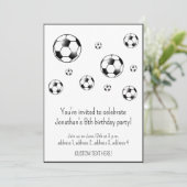 白黒サッカーサッカーテーマ誕生日パーティー 招待状 (スタンド正面)