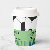 白黒サッカーサッカー子供の誕生日パーティー 紙コップ (右)