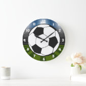 白黒サッカースタジアム ラージ壁時計 (ホーム)
