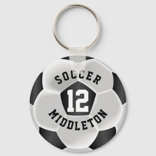 白黒サッカースポーツボール キーホルダー