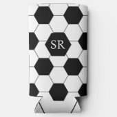 白黒サッカーパターン スリム缶クーラー (裏面)