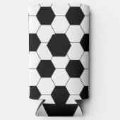 白黒サッカーパターン スリム缶クーラー (正面)