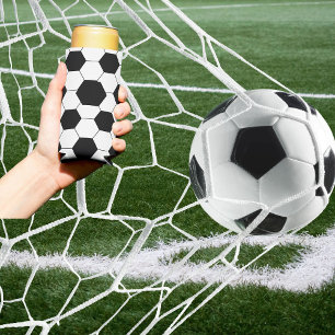 白黒サッカーパターン スリム缶クーラー