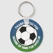 白黒サッカーフットボール誕生日の好意 キーホルダー (正面)