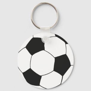 白黒サッカーフットボール誕生日の好意 キーホルダー