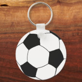 白黒サッカーフットボール誕生日の好意 キーホルダー (裏面)