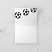 白黒サッカーボールありがとう サンキューカード (内部)