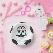 白黒サッカーボールおもしろい顔 ペーパーボウル (パーティー)