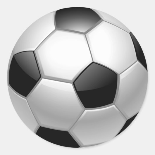 白黒サッカーボールの丸クラシックシール ラウンドシール (正面)