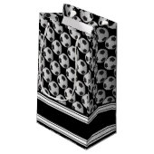 白黒サッカーボールを個人化して下さい スモールペーパーバッグ (裏面アングル)