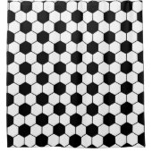 白黒サッカーボールパターン シャワーカーテン (正面)