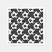 白黒サッカーボールパターン スタンダードカクテルナプキン (正面)