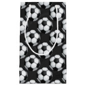 白黒サッカーボールパターン スモールペーパーバッグ (正面)