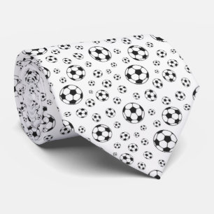 白黒サッカーボールパターン ネクタイ
