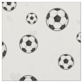 白黒サッカーボールパターン ファブリック (クローズアップ)