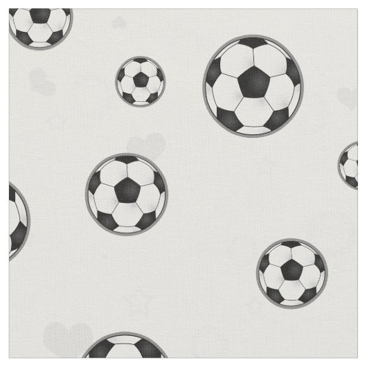白黒サッカーボールパターン ファブリック (クローズアップ)