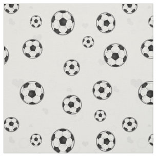 白黒サッカーボールパターン ファブリック
