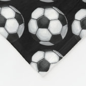 白黒サッカーボールパターン フリースブランケット (角)