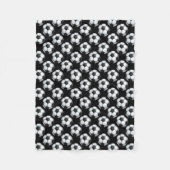 白黒サッカーボールパターン フリースブランケット (正面)