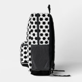 白黒サッカーボールパターン プリントバックパック (右)