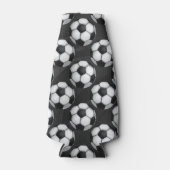 白黒サッカーボールパターン ボトルクーラー (正面)